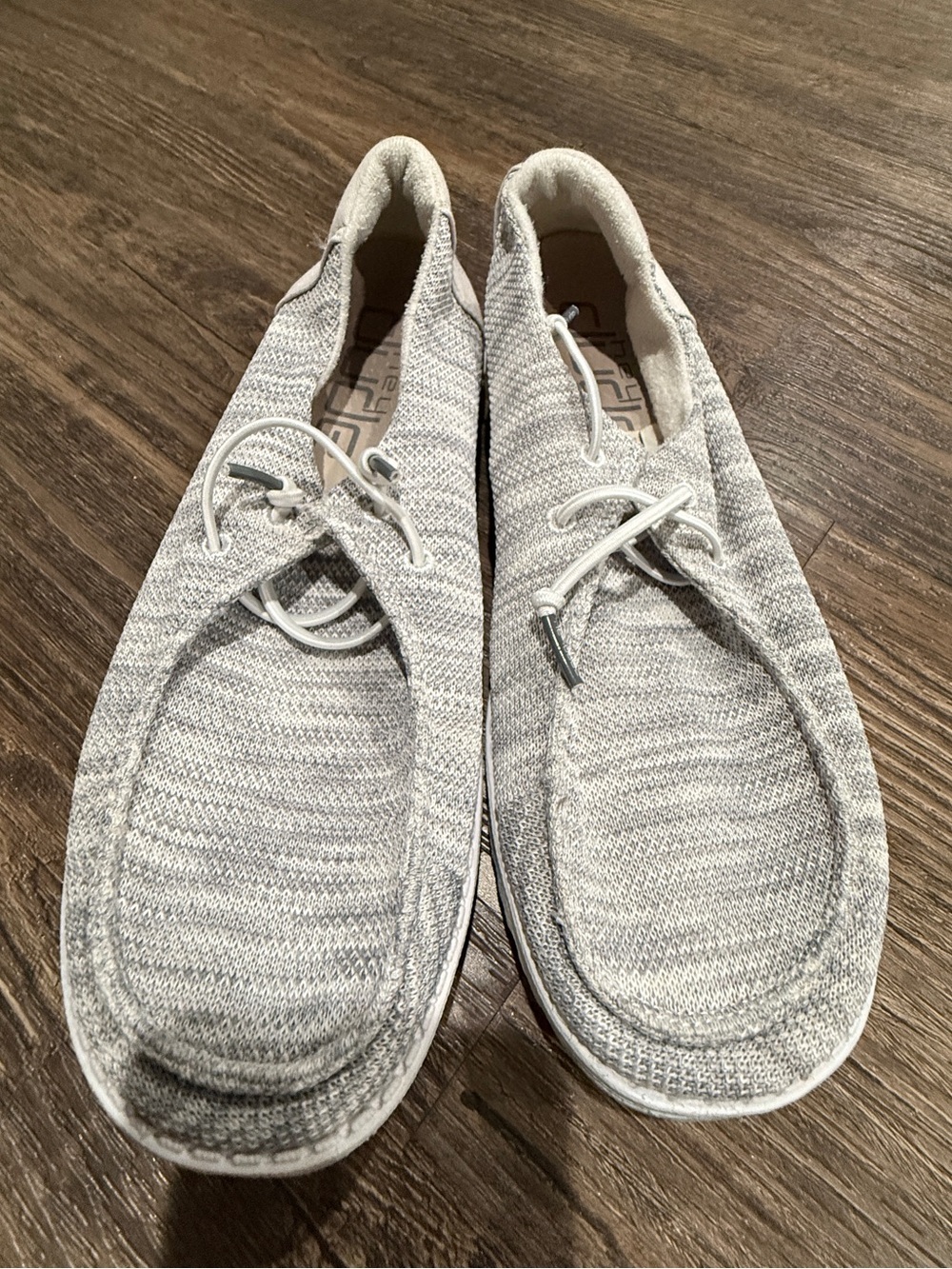 Hey Dude Men's Knit Slip-On Loafers in Light Gray - Picture 1 of 6